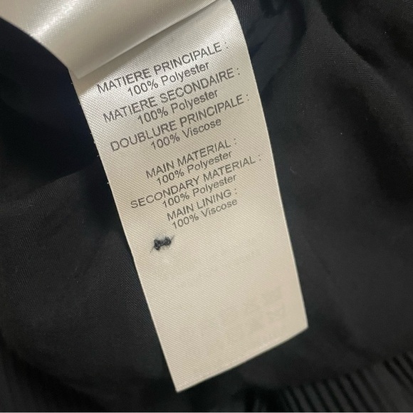 See by Chloe Polka Dot Ruffle Plissé Georgette Shift Dress Black Sz EU 34 US 0-2 - Picture 10 of 12